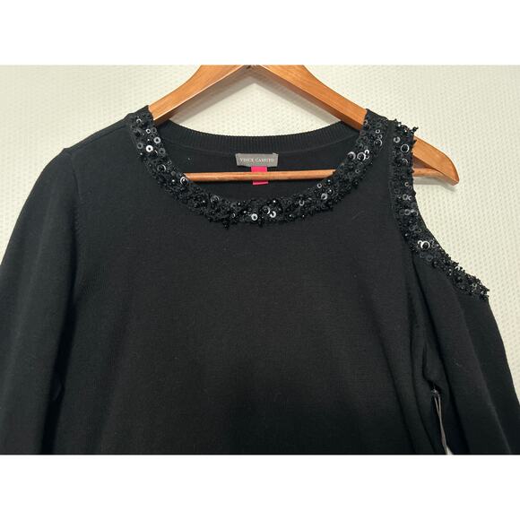Vince Camuto Black Plus Top Embellished Collar Long Sleeve Sweater SZ 1X NWT - Picture 2 of 9